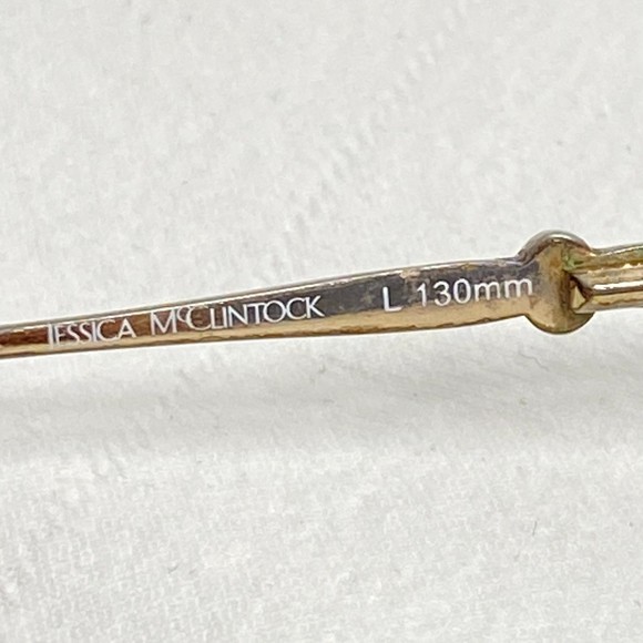 Jessica McClintock JMC 188 Eyeglasses Frame Gold Tone Wire Half Rim Monogram - Picture 9 of 10